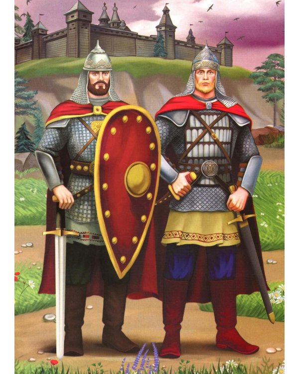 Богатыри (12 картинок с текстом, в папке, А5)