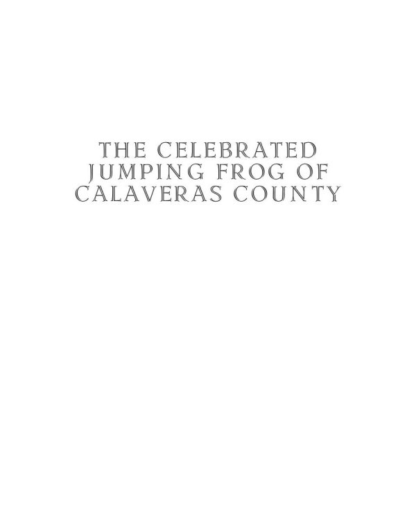 Celebrated Jumping Frog of Calaveras County