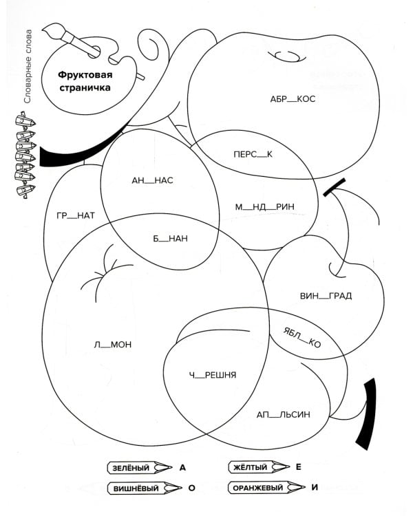 Тренировочные упражнения по русскому языку в картинках для раскрашивания и для закрепления учебного материала. 1-4 кл