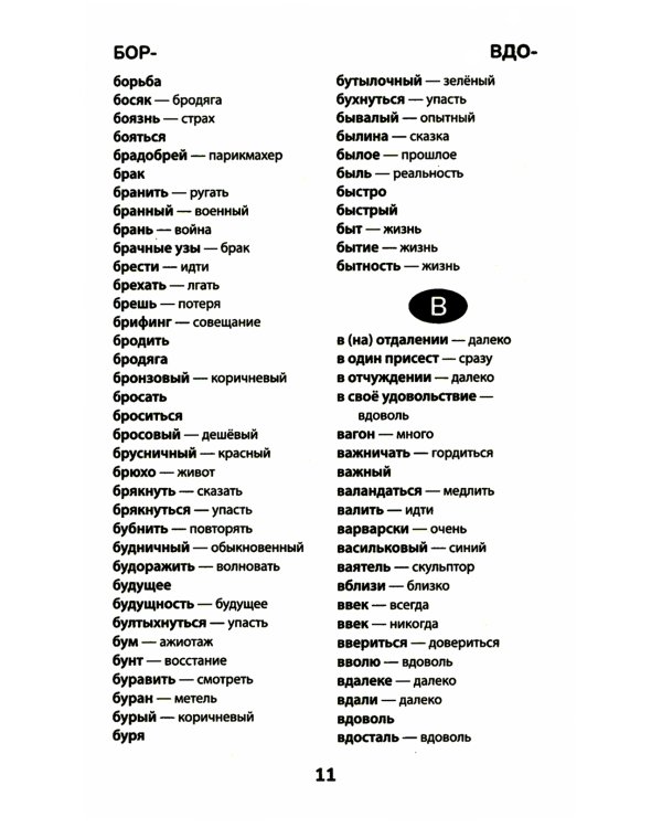 Словарь синонимов и антонимов. 5-11 классы