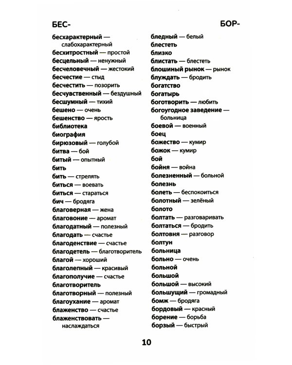 Словарь синонимов и антонимов. 5-11 классы