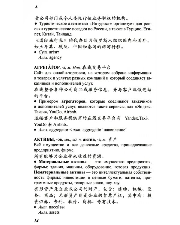 Учебный русско-китайский словарь терминов бизнеса