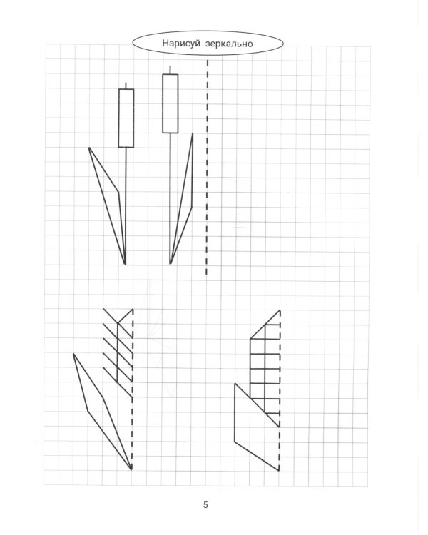 Нарисуй зеркально. Цветы и растения