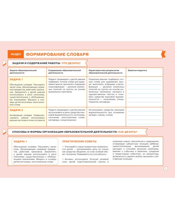 Блокнот педагога подготовительной группы детского сада. Речевое развитие
