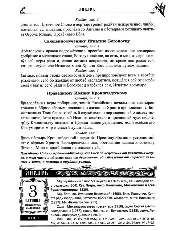 Православный календарь на 2025 год с Евангельскими чтениями, тропарями и кондаками на каждый день года