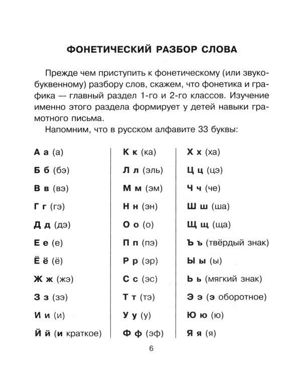 Все виды разбора по русскому языку 1-4 кл