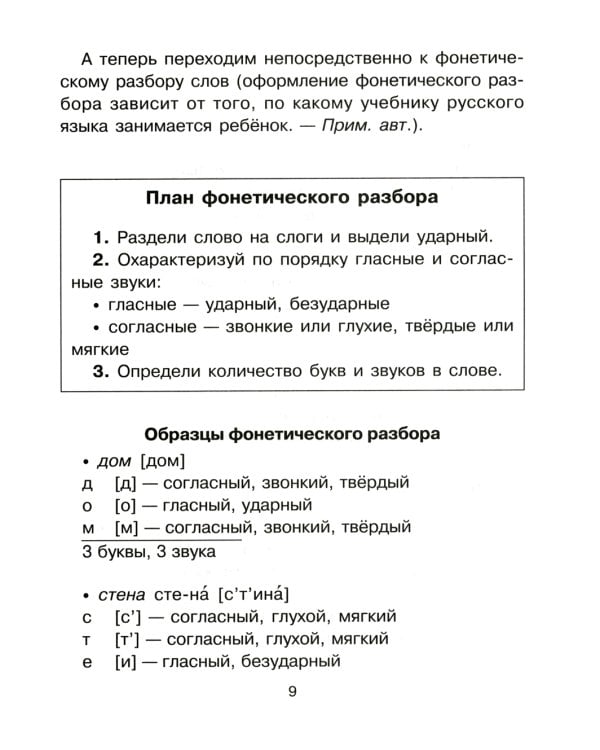 Все виды разбора по русскому языку 1-4 кл
