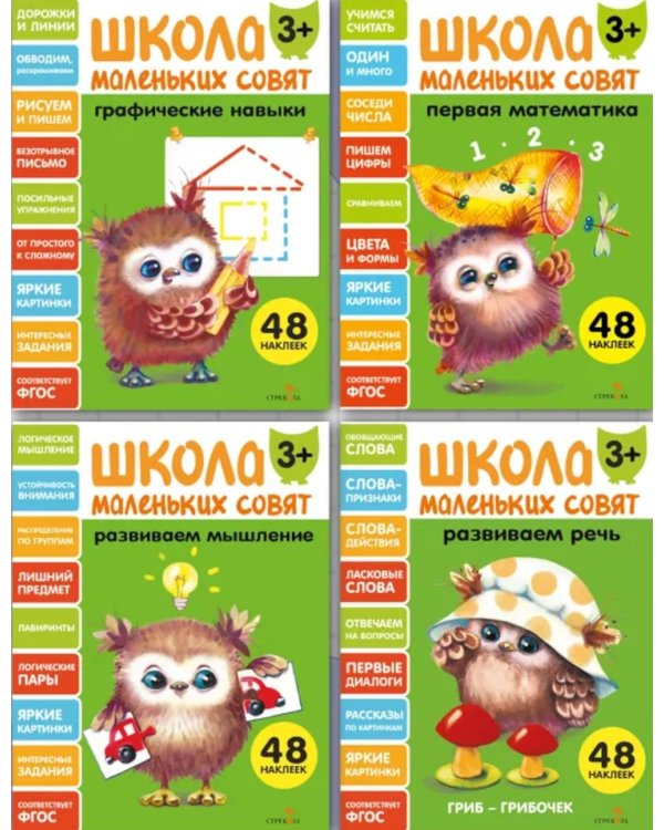Школа маленьких совят 3+ (комплект из 4-х кн.)