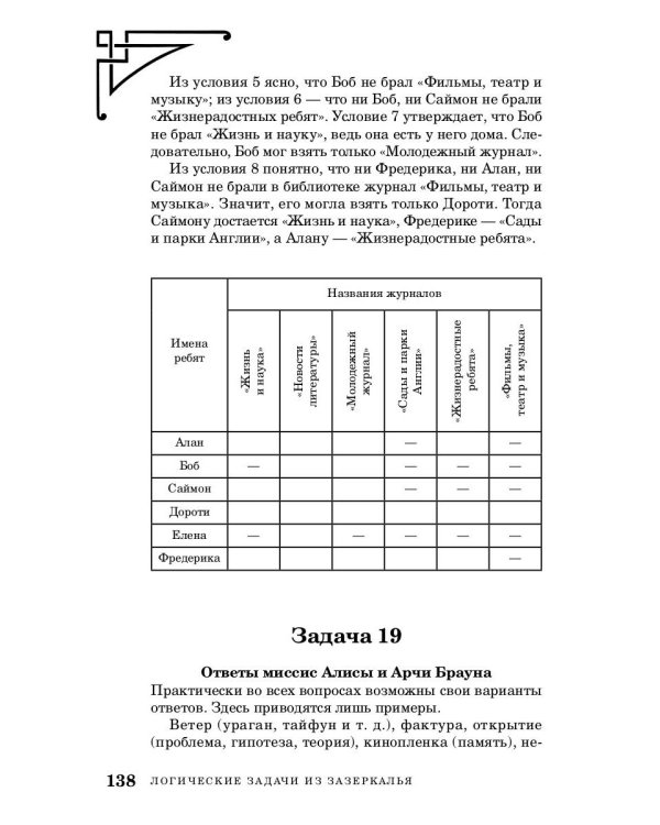 Логические задачи из Зазеркалья
