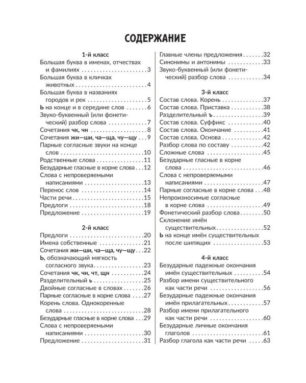 Все правила русского языка с наглядными примерами, контрольными и тренировочными упражнениями. 1-4 кл