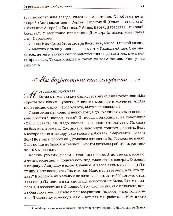 Мир к вам и я к вам. Матушка Феодосия Скопинская