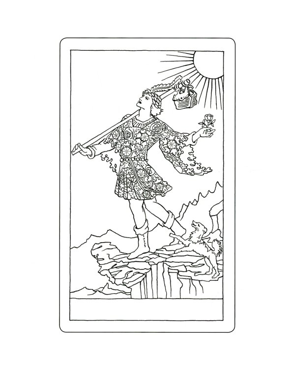 Таро Уэйта в контурах: альбом для раскрашивания и медитации. 3-е изд