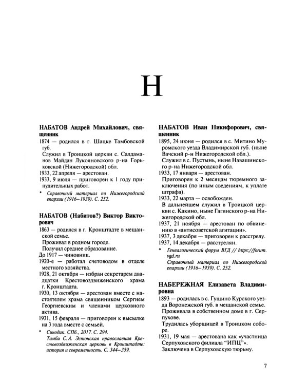 За Христа пострадавшие. Гонения на Русскую Православную Церковь 1917-1956. Кн. 11: (Н). Биографический справочник