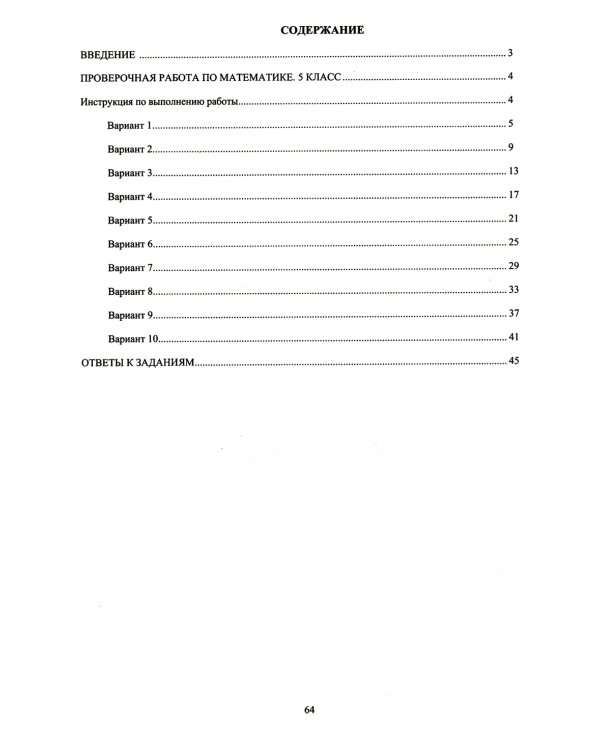 Математика. 5 класс. 10 вариантов итоговых работ для подготовки к ВПР