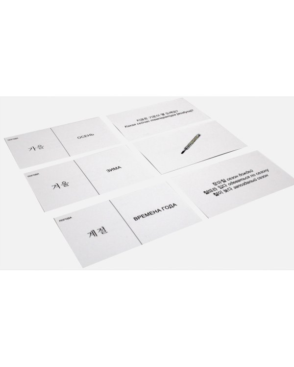 Карточки по корейскому языку. Учебное наглядное пособие (480 карточек)