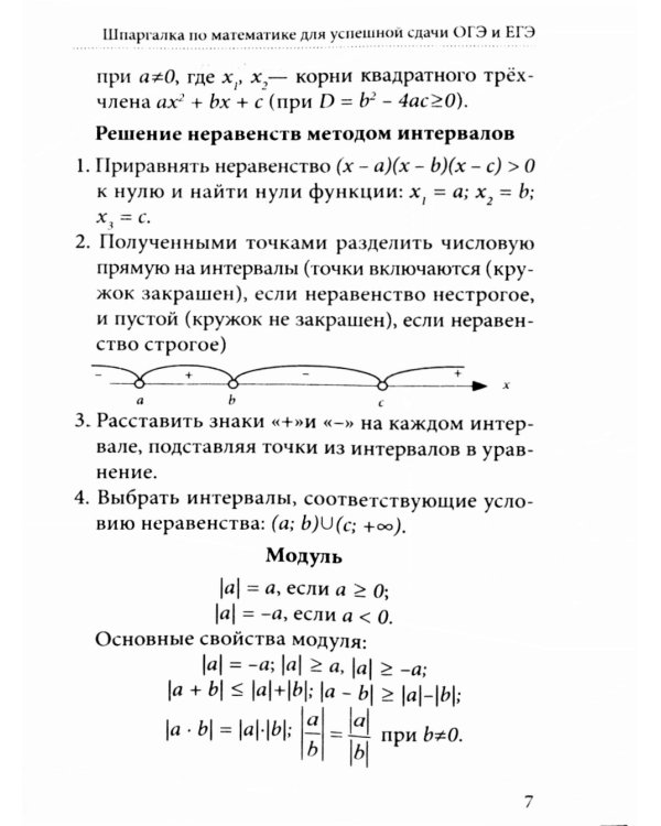 Шпаргалка по математике для успешной сдачи ОГЭ и ЕГЭ