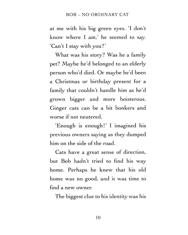 Bob. No Ordinary Cat