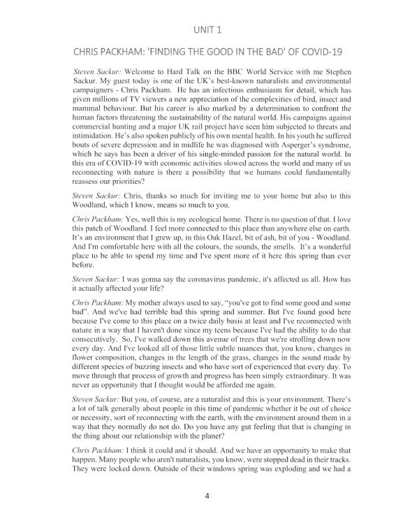 Английский язык. Global issues based on BBC HARDtalk: книга преподавателя. Учебно-методическое пособие: уровни В2-С1. В 2 ч. Ч. 1