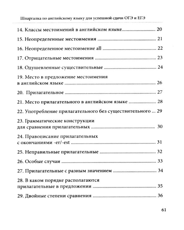 Шпаргалка по английскому языку для успешной сдачи ОГЭ и ЕГЭ