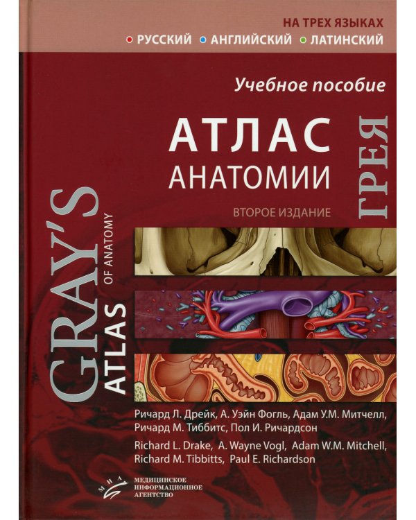 Атлас анатомии Грея: Учебное пособие (на 3-х языках: русский, английский, латинский). 2-е изд