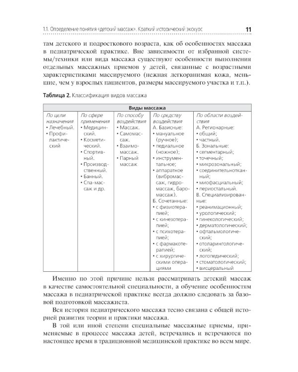 Медицинский массаж в педиатрической практике: Учебник