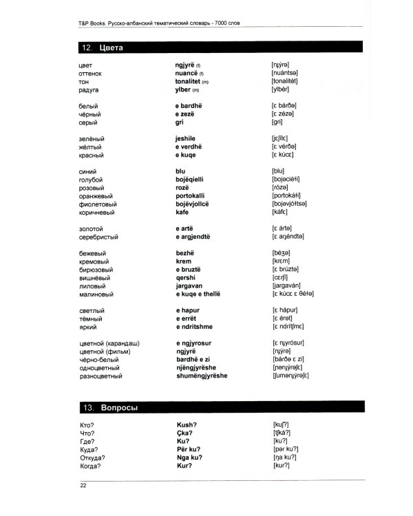 Русско-албанский тематический словарь. 7000 слов