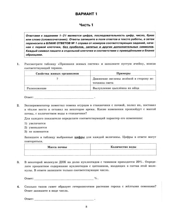 ЕГЭ 2024. Биология. 15 вариантов. Типовые варианты экзаменационных заданий от разработчиков ЕГЭ
