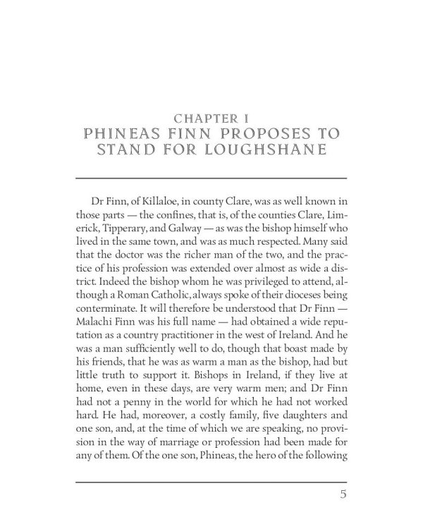 Palliser novels. Phineas Finn 1