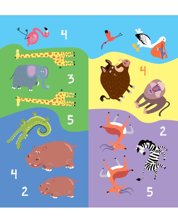 Найди, посчитай, наклей. В Африке