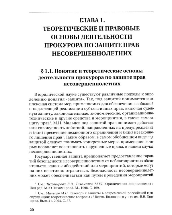 Деятельность прокурора по защите прав несовершеннолетних: монография