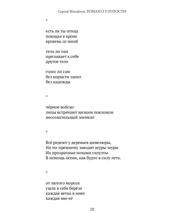 Роман о глупости: стихотворения