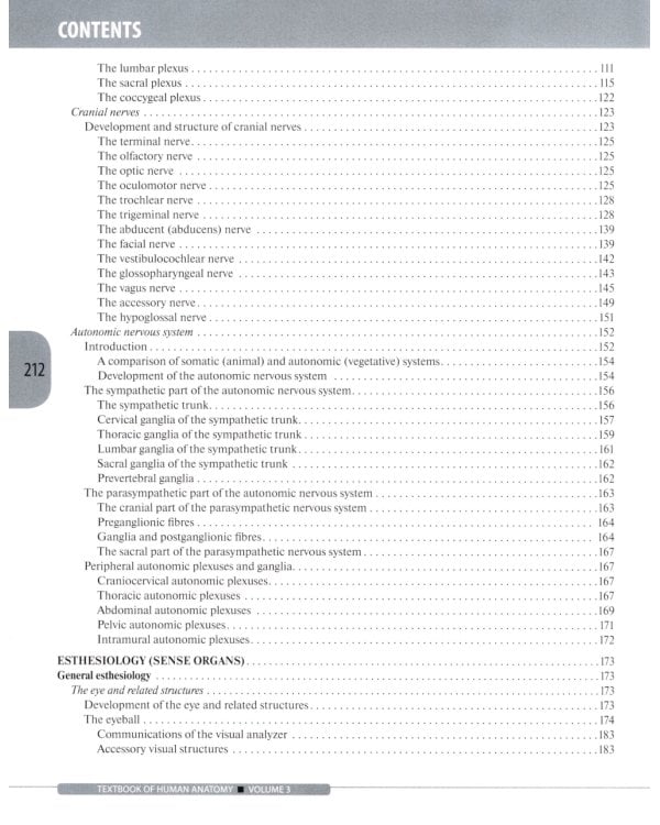 Textbook of Human Anatomy. In 3 vol. Vol. 3. Nervous system. Esthesiology: на англ.яз