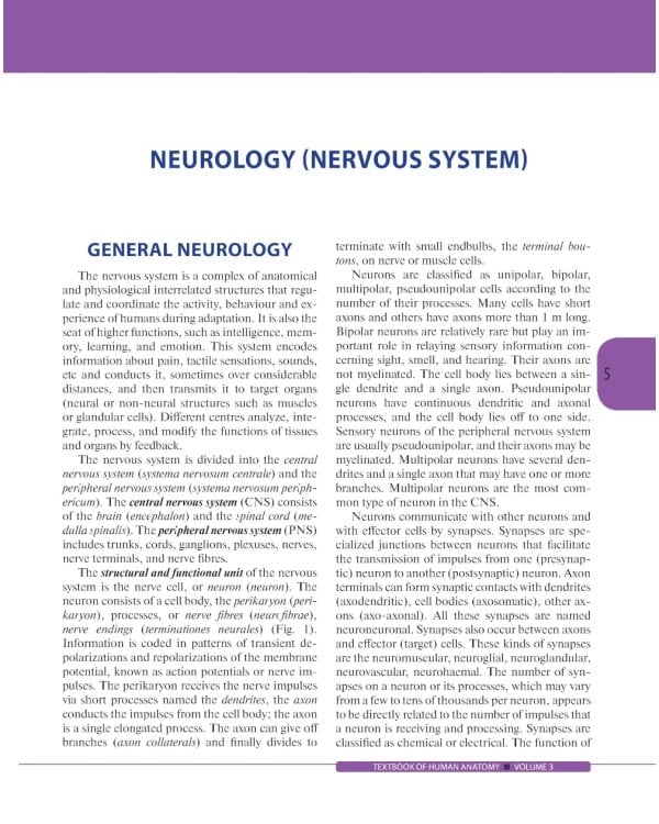 Textbook of Human Anatomy. In 3 vol. Vol. 3. Nervous system. Esthesiology: на англ.яз