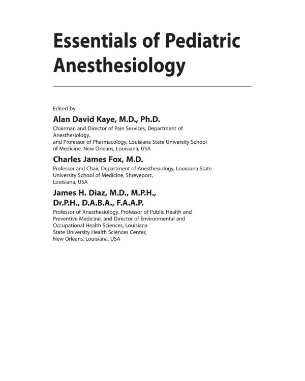 Детская анестезиология