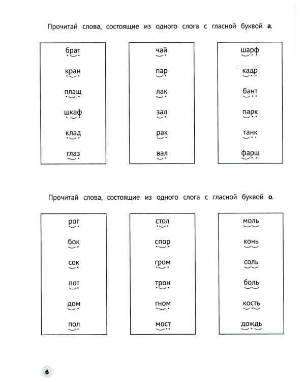 Читаем короткие слова
