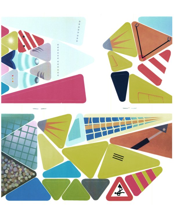 Подбери и наклей треугольники. Цветные формы (для детей 1-3 лет) (комплект в 4 кн.)