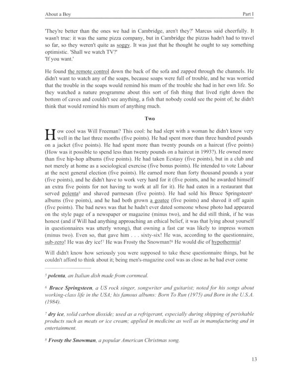 Английский язык. Nick Hornby. About a Boy. Учебное пособие по развитию навыков аналитического чтения и аудирования. Урвень B1-B2