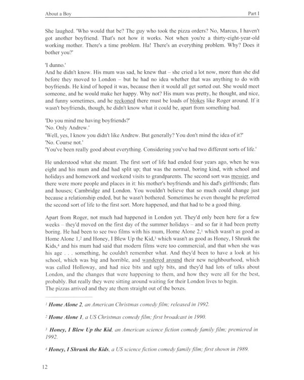 Английский язык. Nick Hornby. About a Boy. Учебное пособие по развитию навыков аналитического чтения и аудирования. Урвень B1-B2