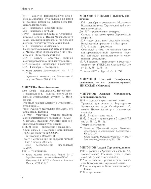 За Христа пострадавшие. Гонения на Русскую Православную Церковь. 1917-1956. Кн. 10: (М). В 2 т. Биографический справочник