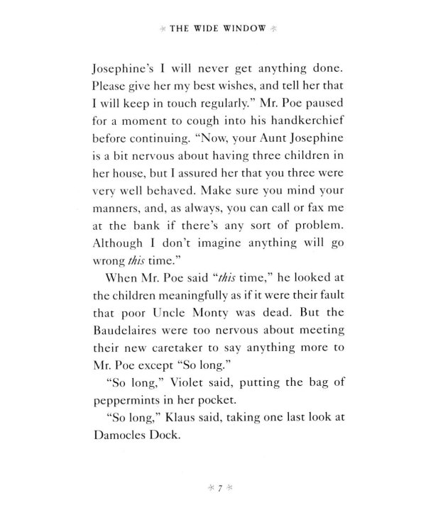 A Series of Unfortunate Events Book 3: The Wide Window