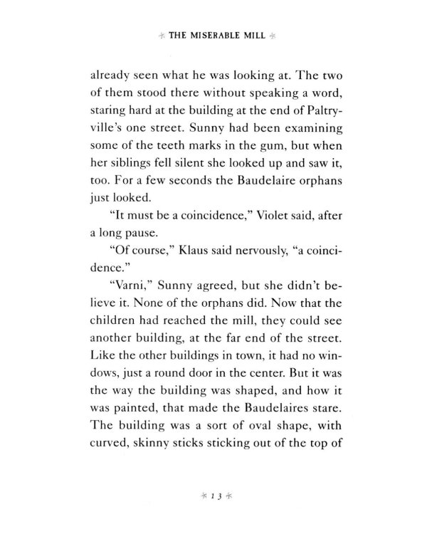 A Series of Unfortunate Events Book 4: The Miserable Mill