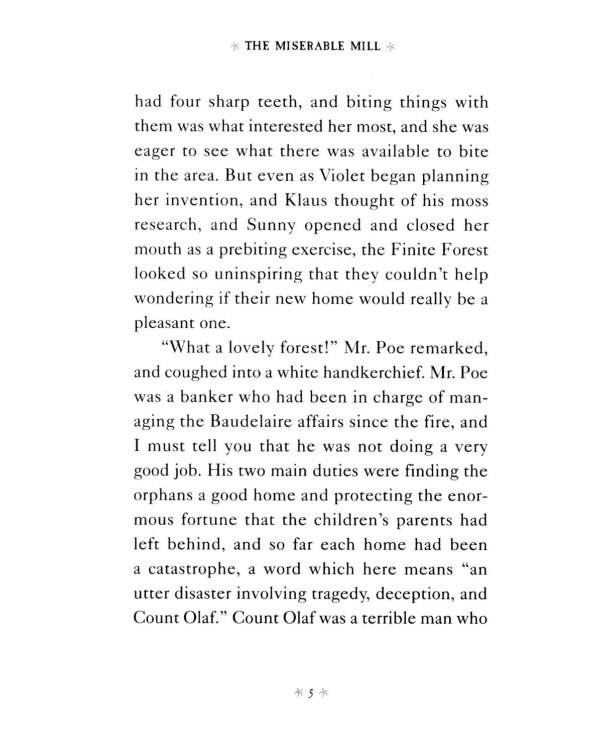 A Series of Unfortunate Events Book 4: The Miserable Mill