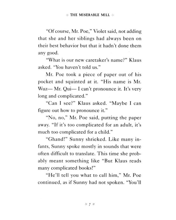 A Series of Unfortunate Events Book 4: The Miserable Mill