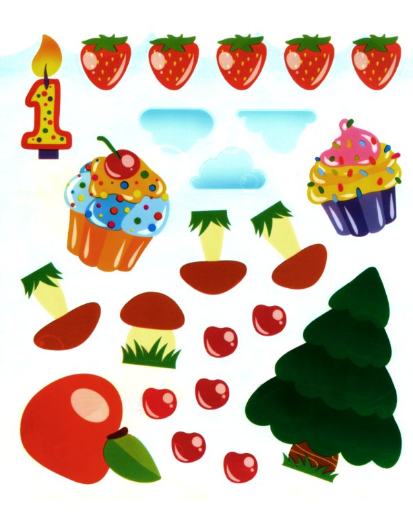 Развивающие наклейки для малышей. Один - много