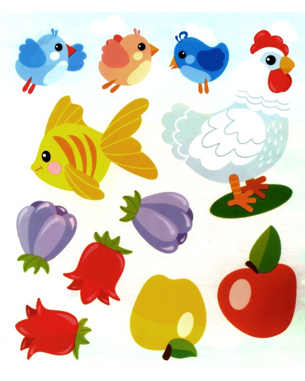 Развивающие наклейки для малышей. Один - много