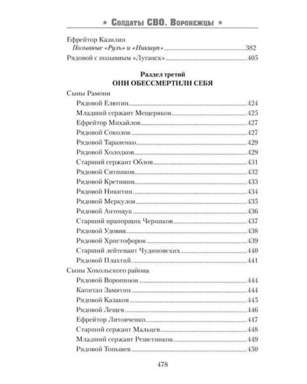 Солдаты СВО. Воронежцы. Книга славы и памяти