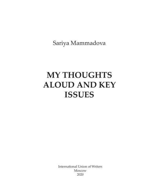 My thoughts aloud and key issues