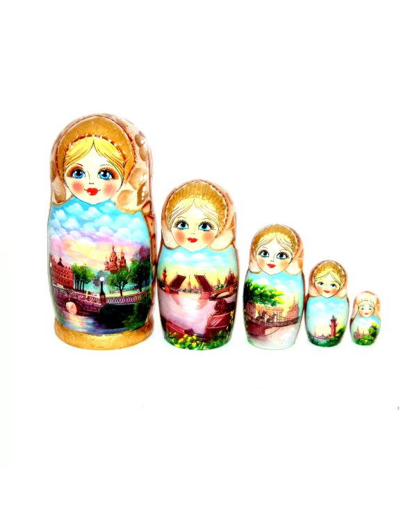 Матрешка Санкт-Петербург беж. 5м17 (Уценка)