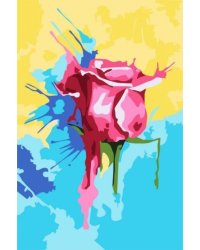 Набор для раскрашивания по номерам Роза, 12 цветов: краски акриловые на водной основе 12 штук, холст c контурным рисунком (нетканый материал), на подрамнике из МДФ, кисти 2 штуки, контрольный лист со схемой. / 20x30x1,6см арт.88101