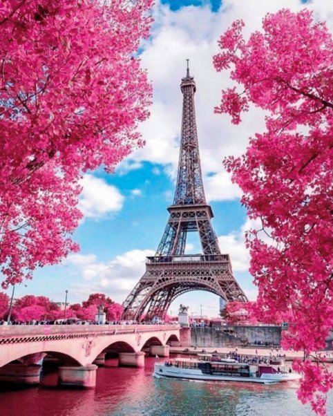 Набор для творчества мозаика из кристаллов-страз Весна в Париже: кристаллы 30 цветов (акрил), холст на подрамнике из МДФ с клеевой схемой из нетканого материала (полиэфирные волокна), стилус (полипропилен), силиконовый клей для стилуса, лоток для кристалл